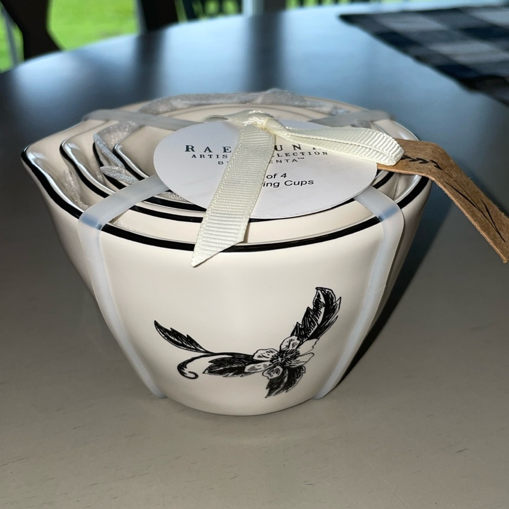 Rae Dunn Measuring Cups Stenciled Flowers
